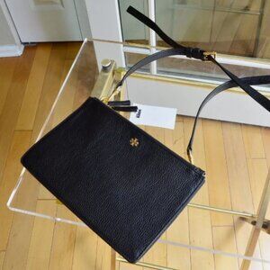 Tory Burch Blake Double Zip Slim Crossbody Black NWT